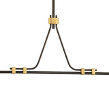 Eamon 2 Shade Linear Pendant 52", Distressed Bronze and Aged Brass