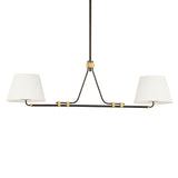 Eamon 2 Shade Linear Pendant 52", Distressed Bronze and Aged Brass
