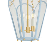 Ravenna Medium Pendant 13", Light Blue and Aged Brass