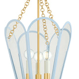 Ravenna Medium Pendant 13", Light Blue and Aged Brass