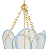 Ravenna Medium Pendant 13", Light Blue and Aged Brass