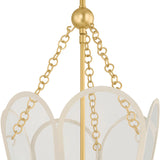 Ravenna Medium Pendant 13", Cream and Aged Brass