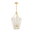 Ravenna Medium Pendant 13", Cream and Aged Brass