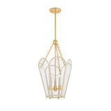 Ravenna Medium Pendant 13", Cream and Aged Brass