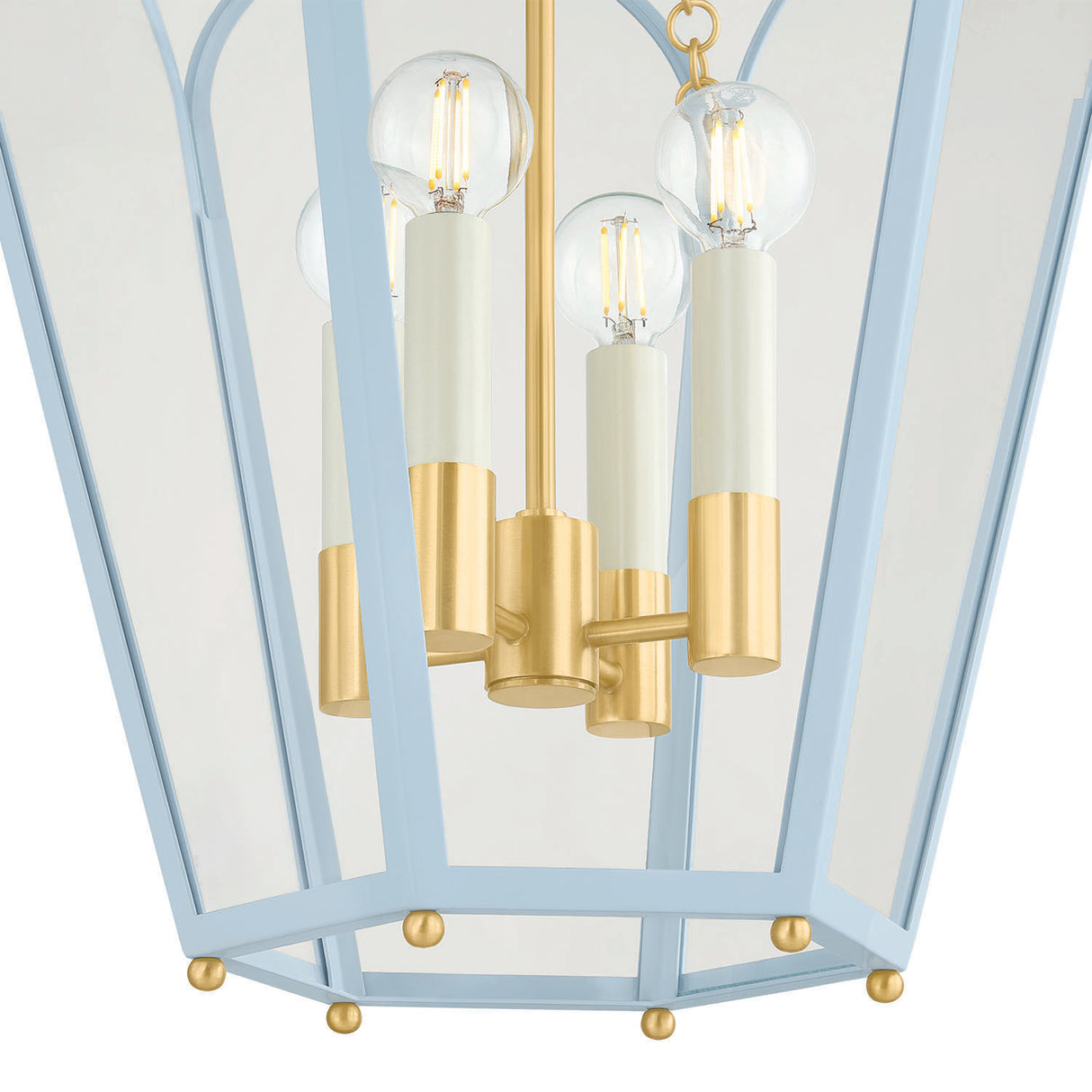Ravenna Large Pendant 16", Light Blue and Aged Brass