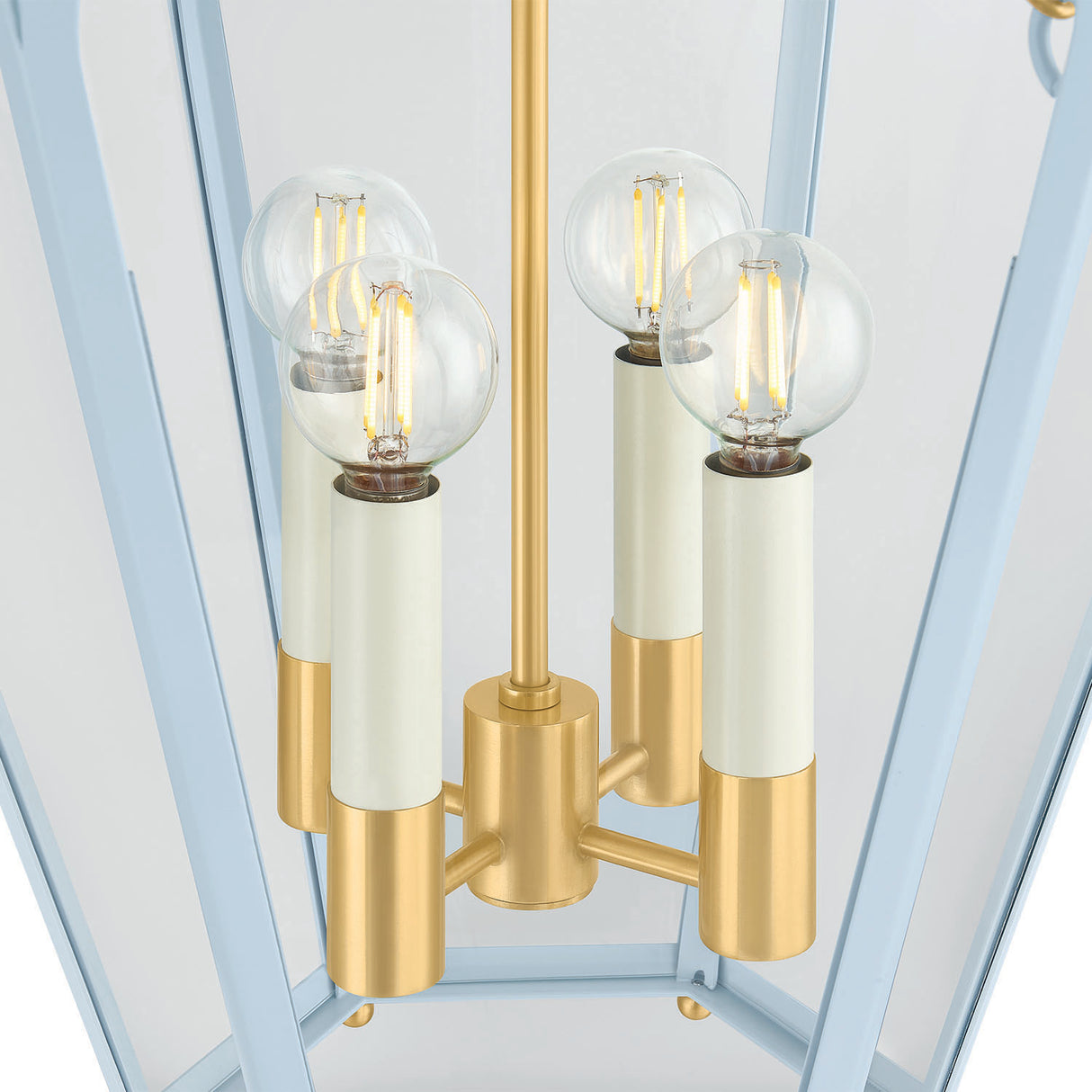 Ravenna Large Pendant 16", Light Blue and Aged Brass