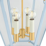 Ravenna Large Pendant 16", Light Blue and Aged Brass