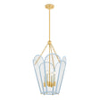 Ravenna Large Pendant 16", Light Blue and Aged Brass