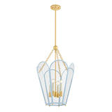 Ravenna Large Pendant 16", Light Blue and Aged Brass