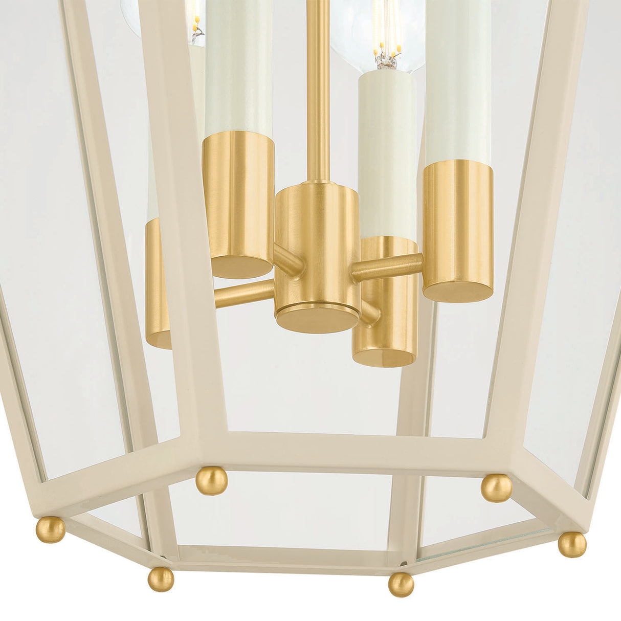 Ravenna Large Pendant 16", Cream and Aged Brass