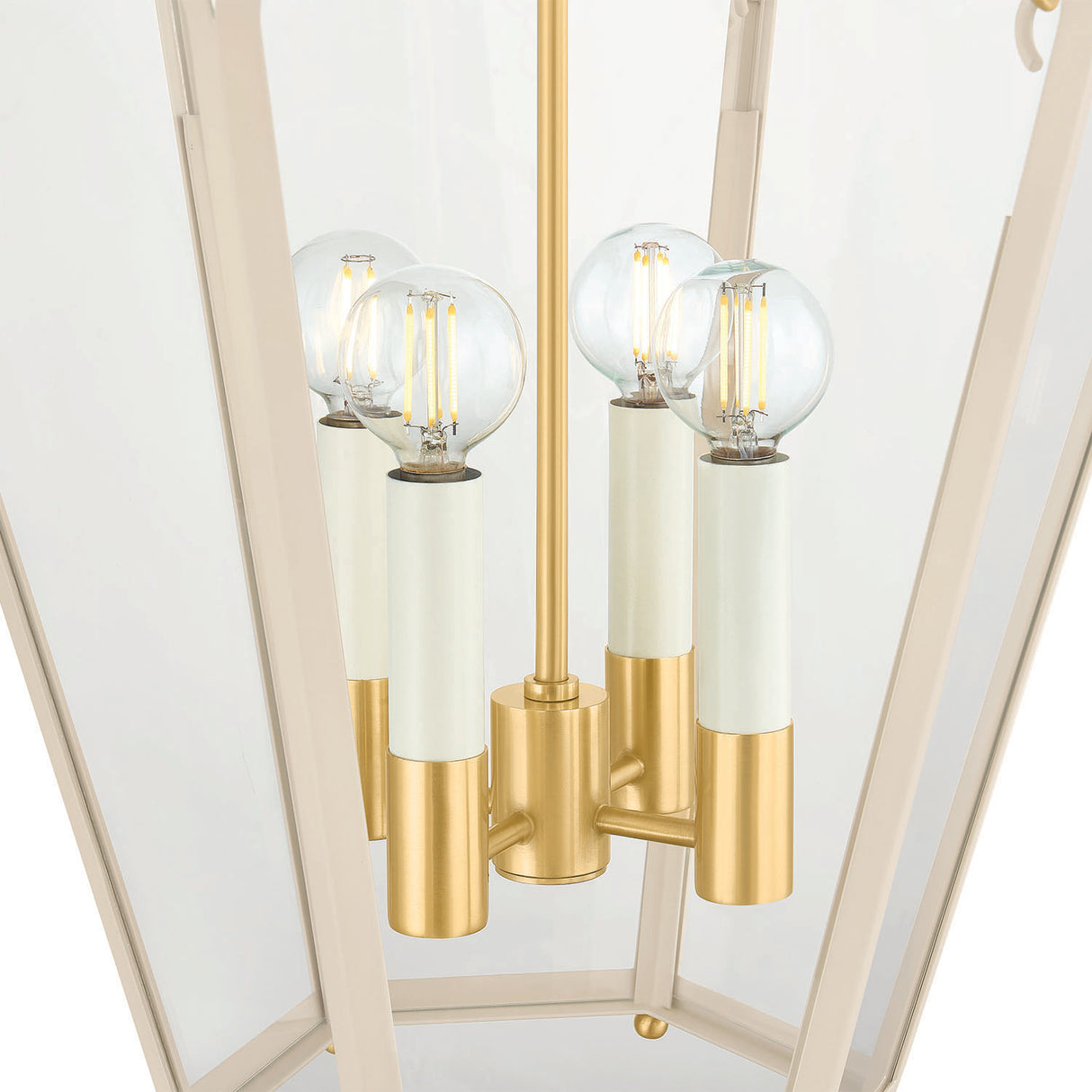 Ravenna Large Pendant 16", Cream and Aged Brass