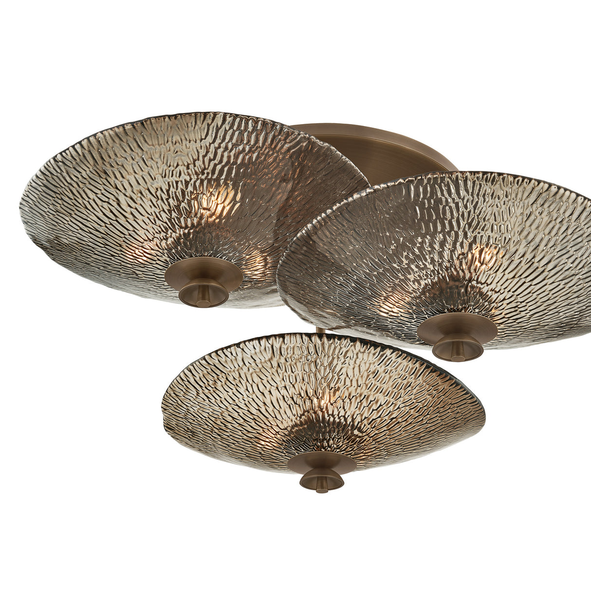 Azaria 3 Shade Semi-Flush 36", Bronze Piastra Glass