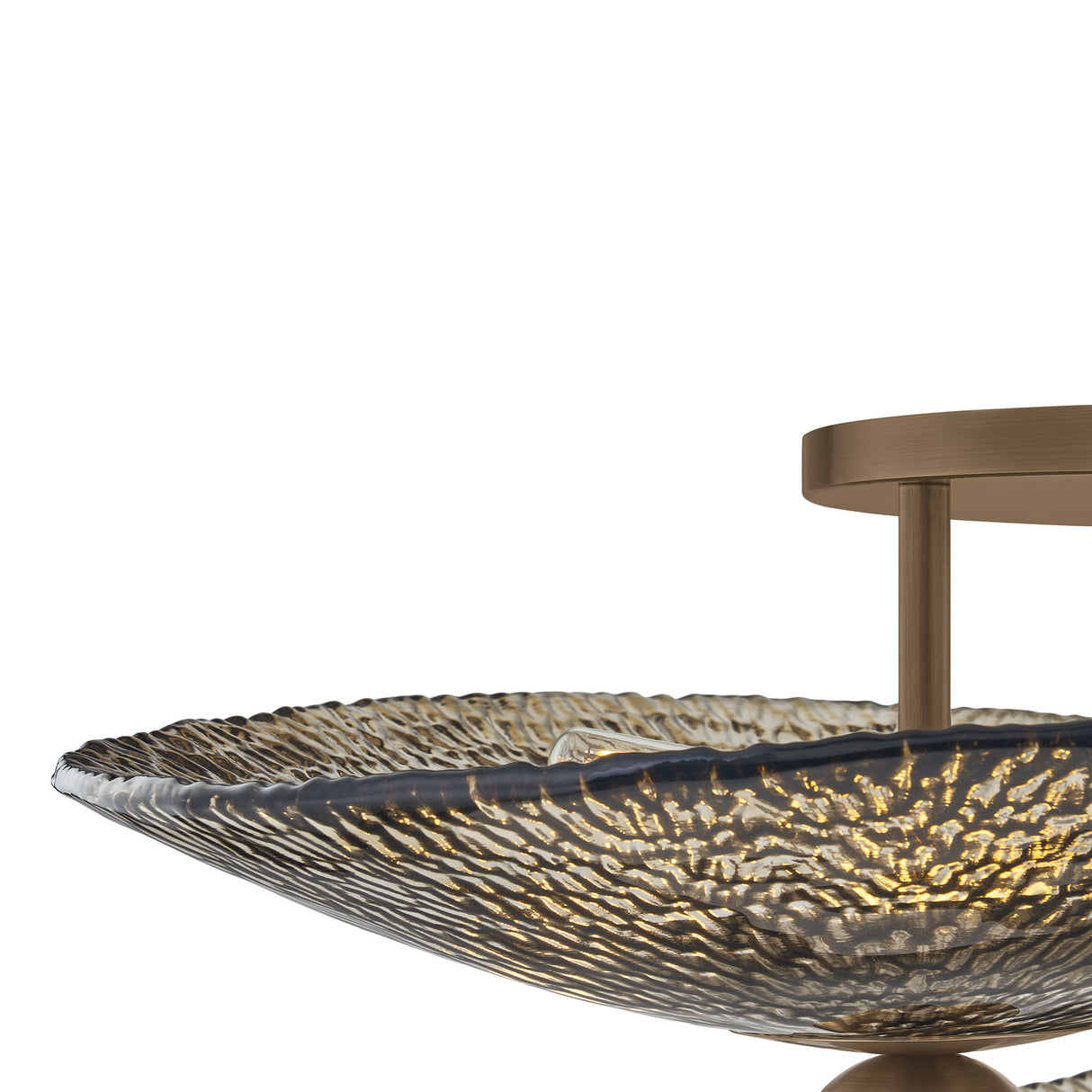 Azaria 3 Shade Semi-Flush 36", Bronze Piastra Glass