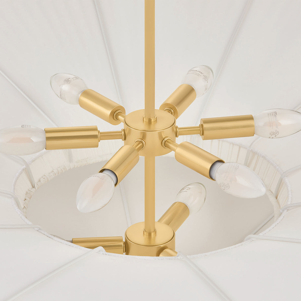 Marcelle Oversized Pendant 40", Aged Brass and Linen