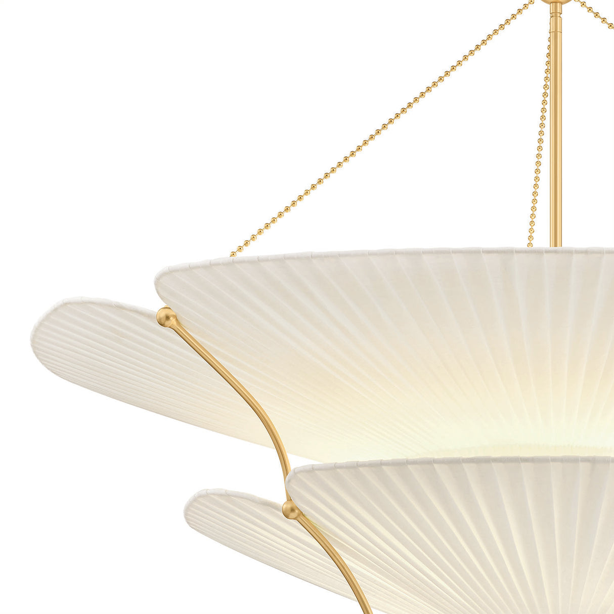 Marcelle Oversized Pendant 40", Aged Brass and Linen