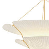 Marcelle Oversized Pendant 40", Aged Brass and Linen