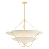 Marcelle Oversized Pendant 40", Aged Brass and Linen