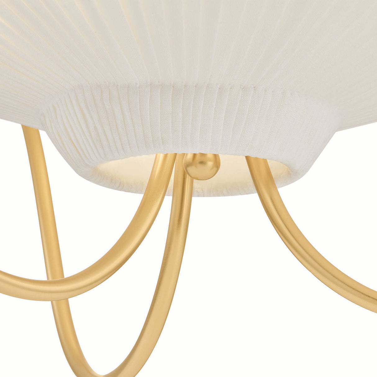 Marcelle Large Pendant 28", Aged Brass and Linen