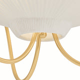 Marcelle Large Pendant 28", Aged Brass and Linen