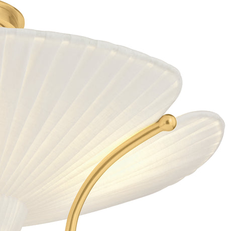 Marcelle Semi-Flush 18", Aged Brass and Linen