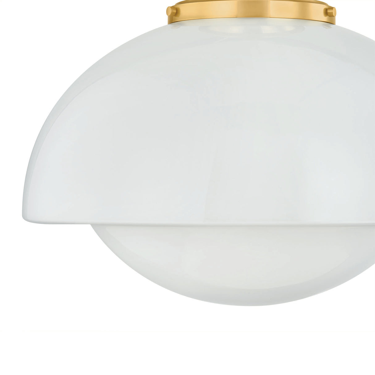 Leonie Pendant 15", Aged Brass and Milk Glass