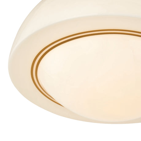 Leonie Small Semi-Flush 11", Aged Brass and Milk Glass