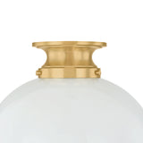 Leonie Small Semi-Flush 11", Aged Brass and Milk Glass