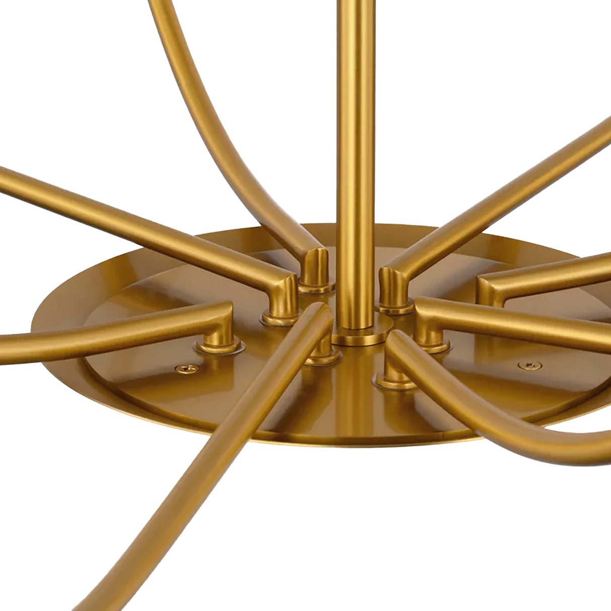 Solana 8 Light Chandelier 34", Modern Brass