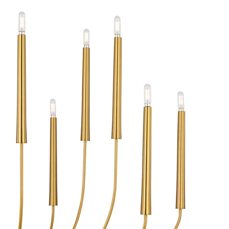 Solana 12 Light Chandelier 48", Modern Brass