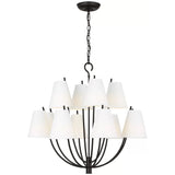 Cordelia 12 Light Chandelier 30", Aged Iron