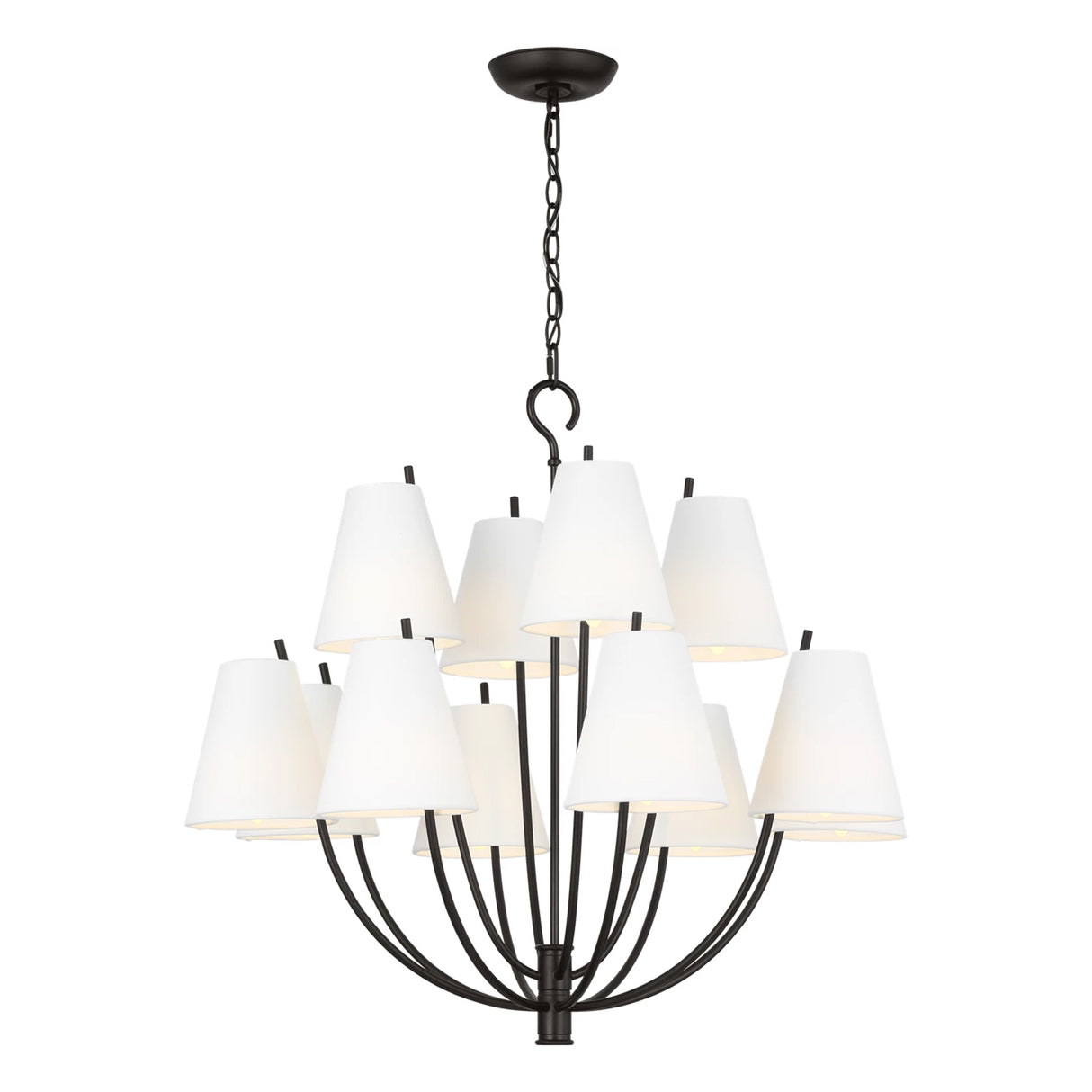 Cordelia 12 Light Chandelier 30", Aged Iron