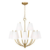 Cordelia 12 Light Chandelier 30", Modern Brass