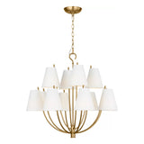 Cordelia 12 Light Chandelier 30", Modern Brass