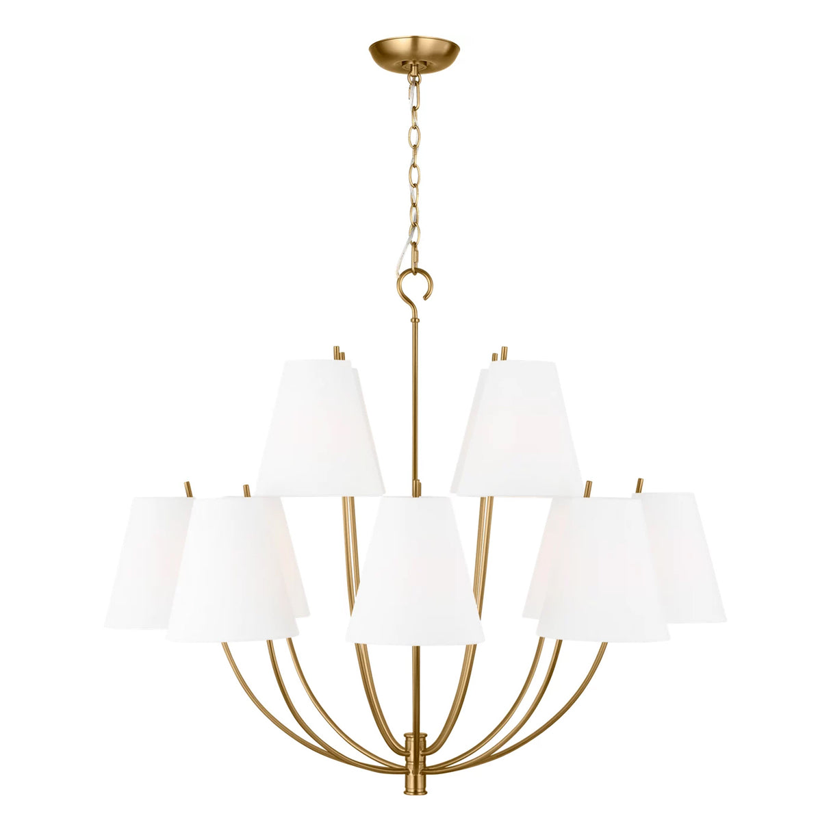 Cordelia 12 Light Chandelier 40", Modern Brass