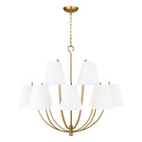 Cordelia 12 Light Chandelier 40", Modern Brass