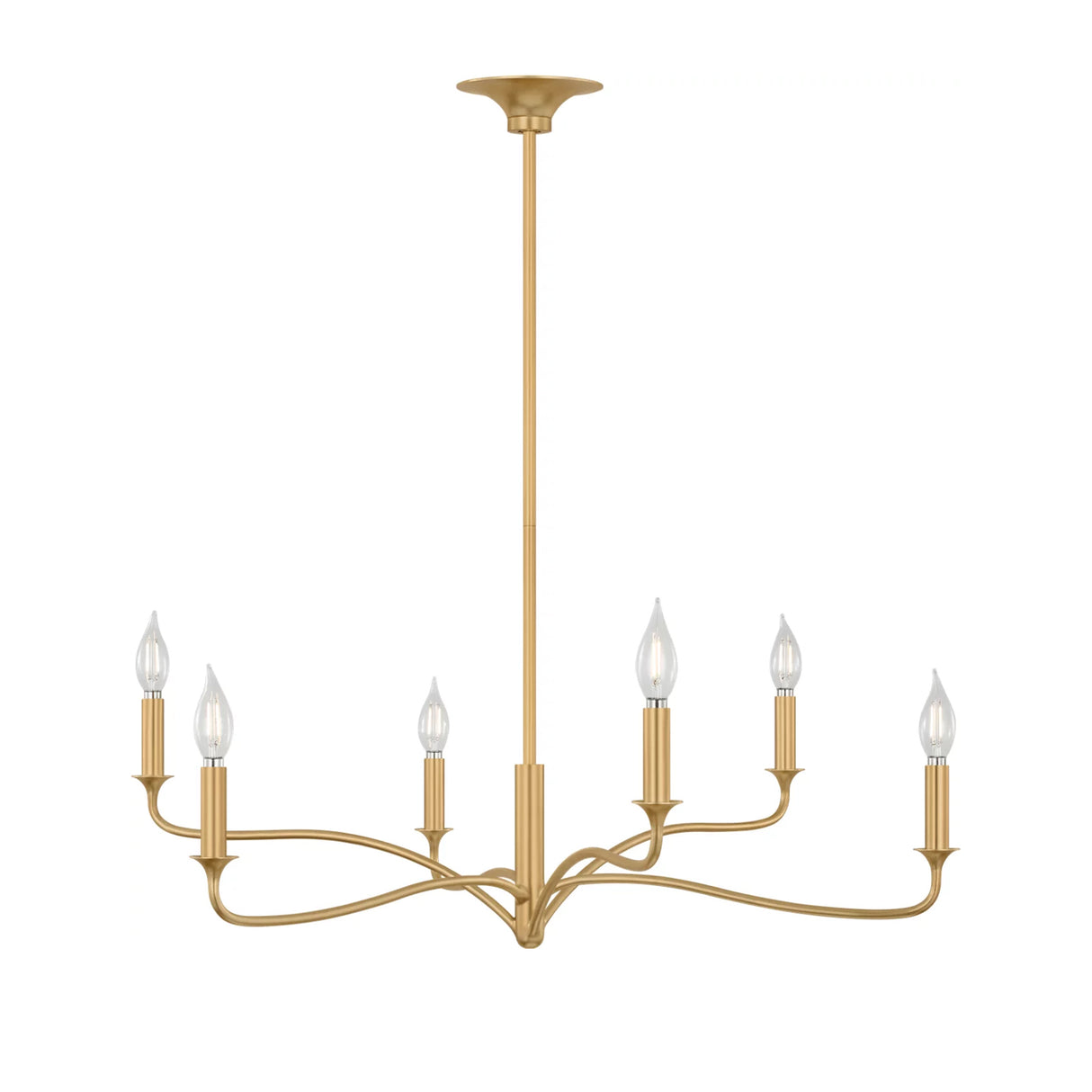 Harwick 6 Light Chandelier 32", Gilded Brass