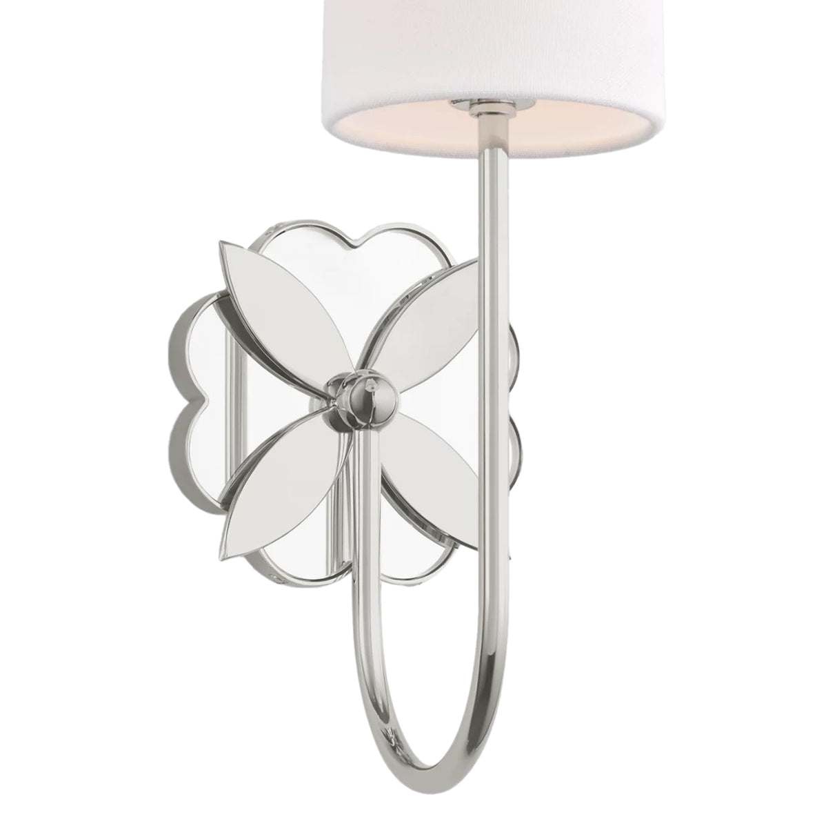 Ashby Wall Sconce 14", Polished Nickel and Mirror Glass