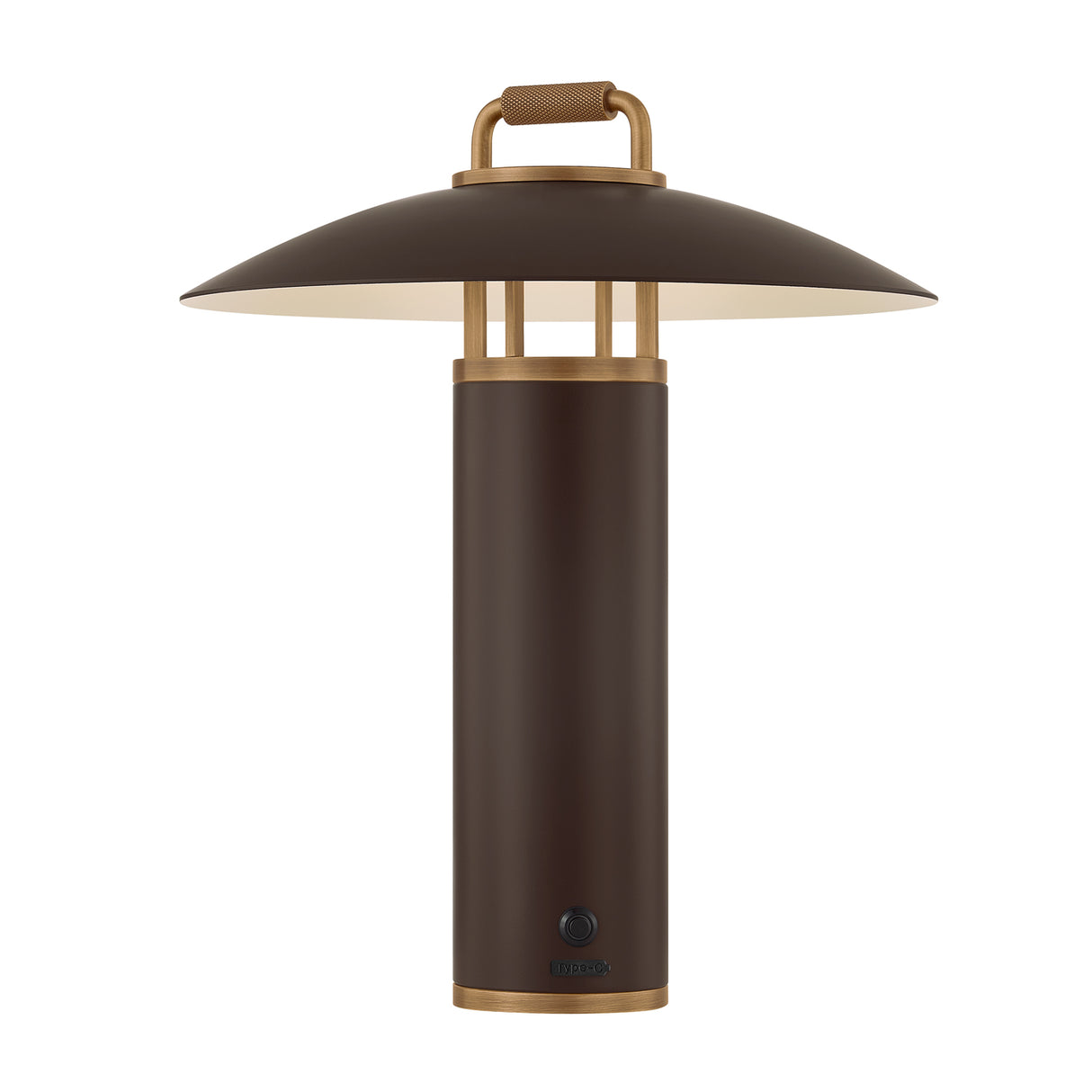 Bayard Rechargeable Table Lamp 14", Bronze and Patina Brass