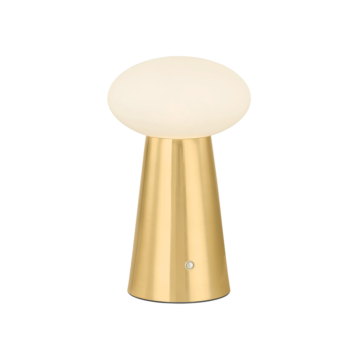 Gwyn Rechargeable Table Lamp 10", Aged Brass and Cloud Glass