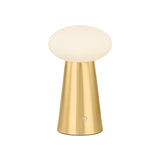 Gwyn Rechargeable Table Lamp 10", Aged Brass and Cloud Glass