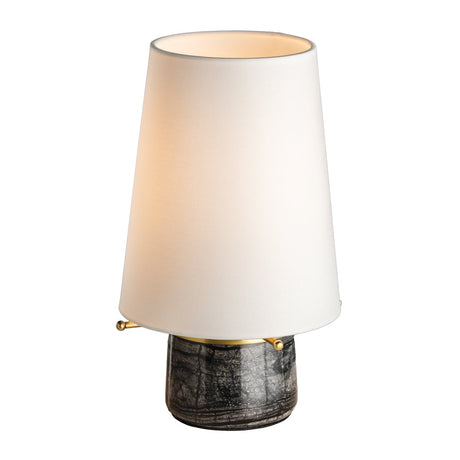 Branson Rechargeable Table Lamp 15", Marble and Aged Brass
