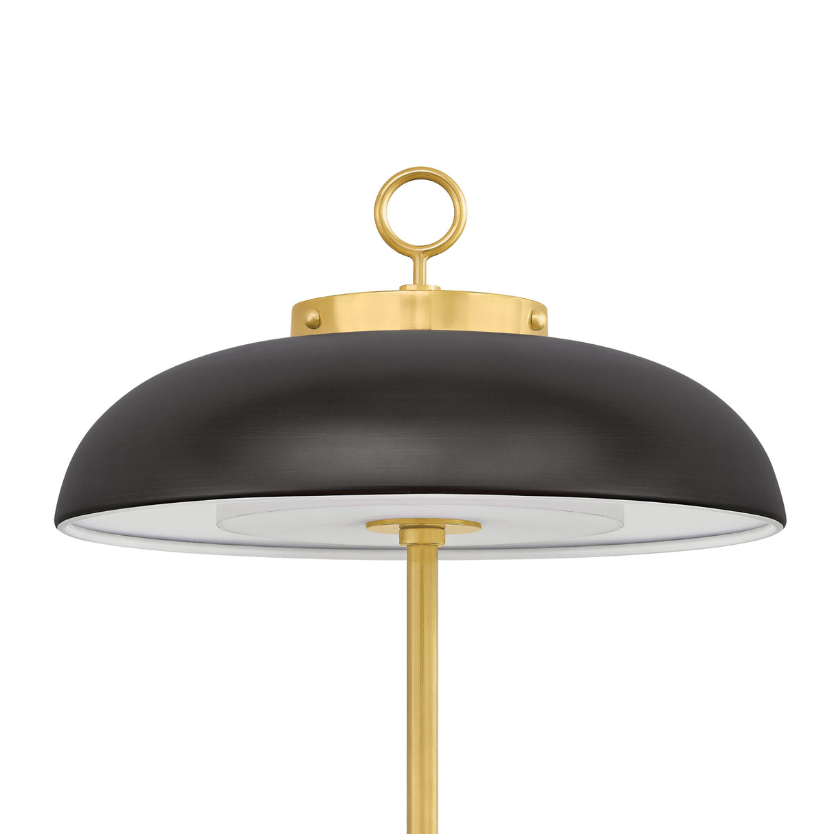 Dax Rechargeable Table Lamp 16", Distressed Bonze and Aged Brass