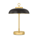 Dax Rechargeable Table Lamp 16", Distressed Bonze and Aged Brass
