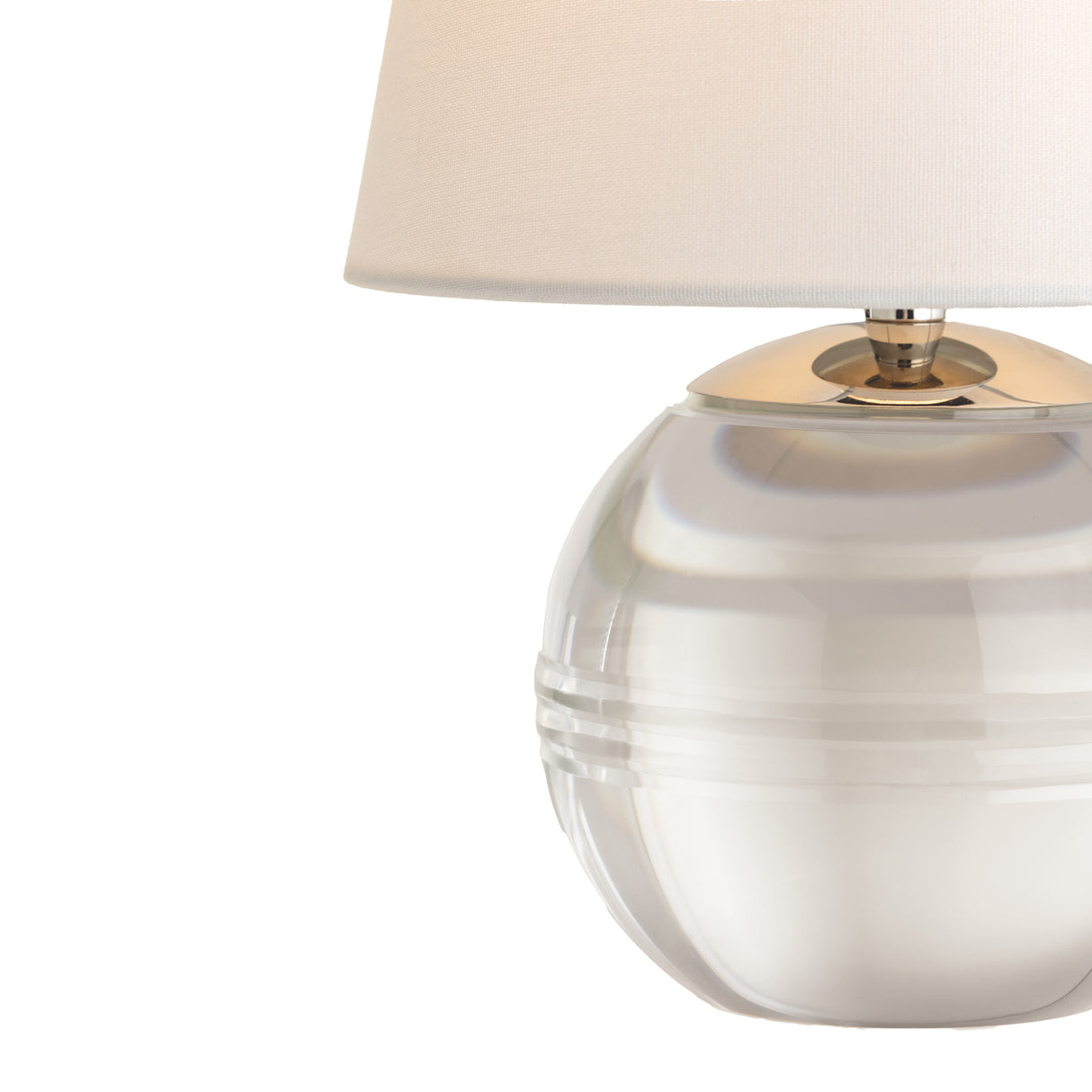 Seraphine Rechargeable Table Lamp 13", Crystal and Polished Nickel