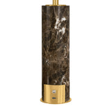 Close-up of marble base and USB-C charging port on modern rechargeable portable 15" table lamp