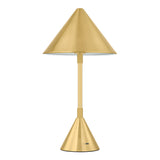 Modern brass rechargeable portable 15" table lamp