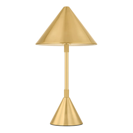 Modern brass rechargeable portable 15" table lamp