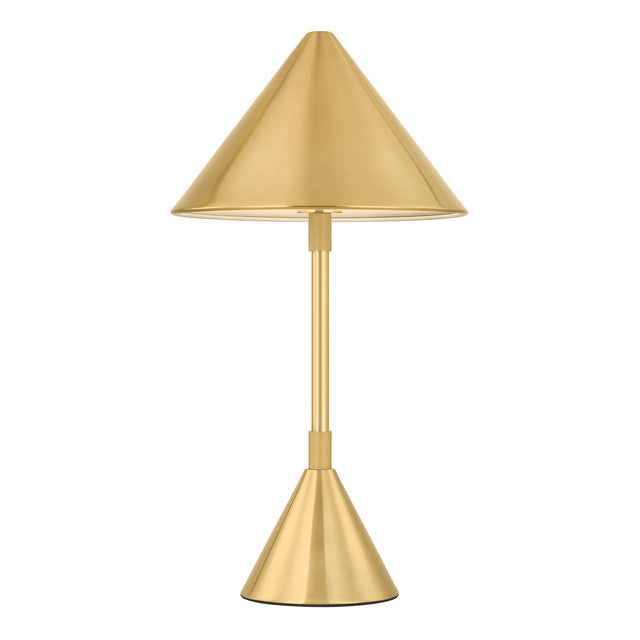 Modern brass rechargeable portable 15" table lamp