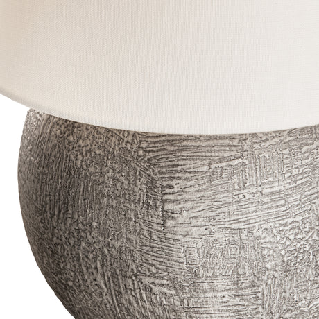 Inara Rechargeable Table Lamp 15", Artisan Ceramic Gray