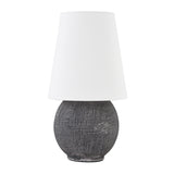 Inara Rechargeable Table Lamp 15", Artisan Ceramic Gray